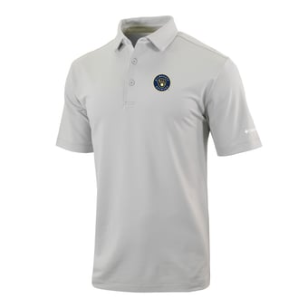 Men's Columbia  Gray Milwaukee Brewers Omni-Wick Even Lie Polo