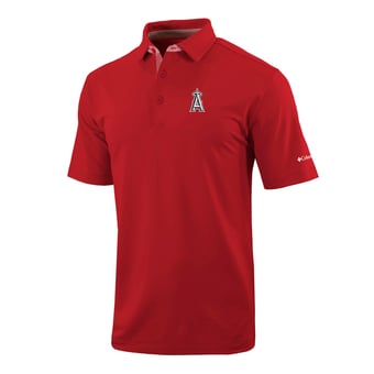 Men's Columbia  Red Los Angeles Angels Omni-Wick Even Lie Polo