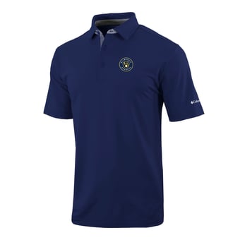 Men's Columbia  Navy Milwaukee Brewers Omni-Wick Even Lie Polo