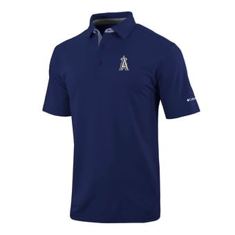 Men's Columbia  Navy Los Angeles Angels Omni-Wick Even Lie Polo