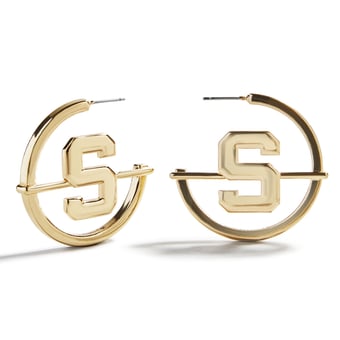 BaubleBar Michigan State Spartans Logo Hoop Earring