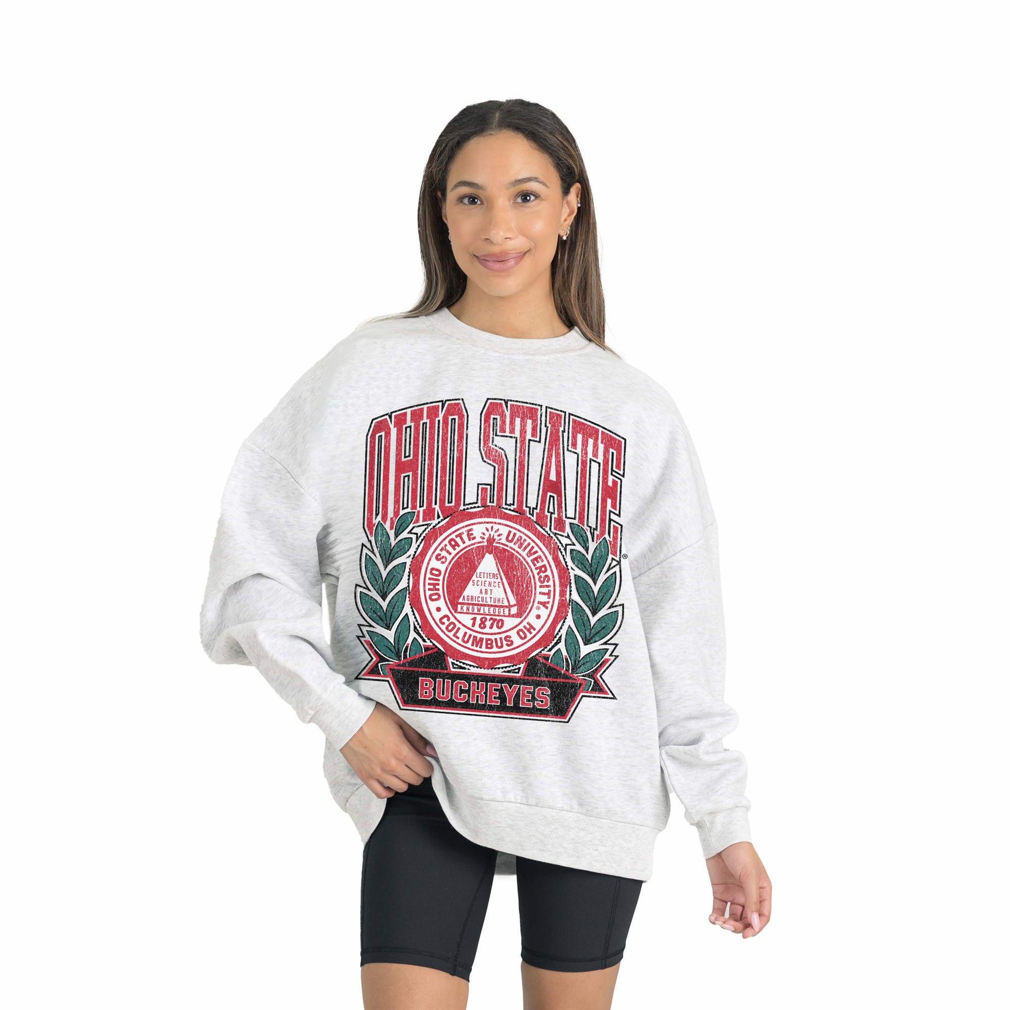 Women’s Gameday Couture Gray Ohio State Buckeyes Premium Fleece Drop Shoulder Oversized Pullover Sweatshirt Women’s Gameday Couture Gray Ohio State Buckeyes Premium Fleece Drop Shoulder Oversized Pullover Sweatshirt