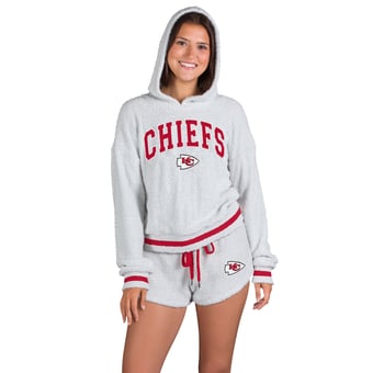 Women's Concepts Sport  Gray Kansas City Chiefs Whitley Long Sleeve Hoodie Top & Shorts Set