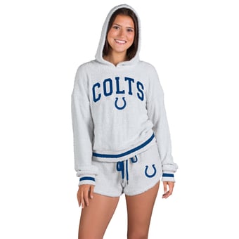 Women's Concepts Sport  Gray Indianapolis Colts Whitley Long Sleeve Hoodie Top & Shorts Set