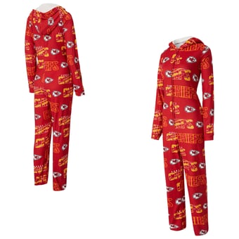 Women's Concepts Sport  Red Kansas City Chiefs Roadway Allover Print Microfleece Full-Zip Union Suit