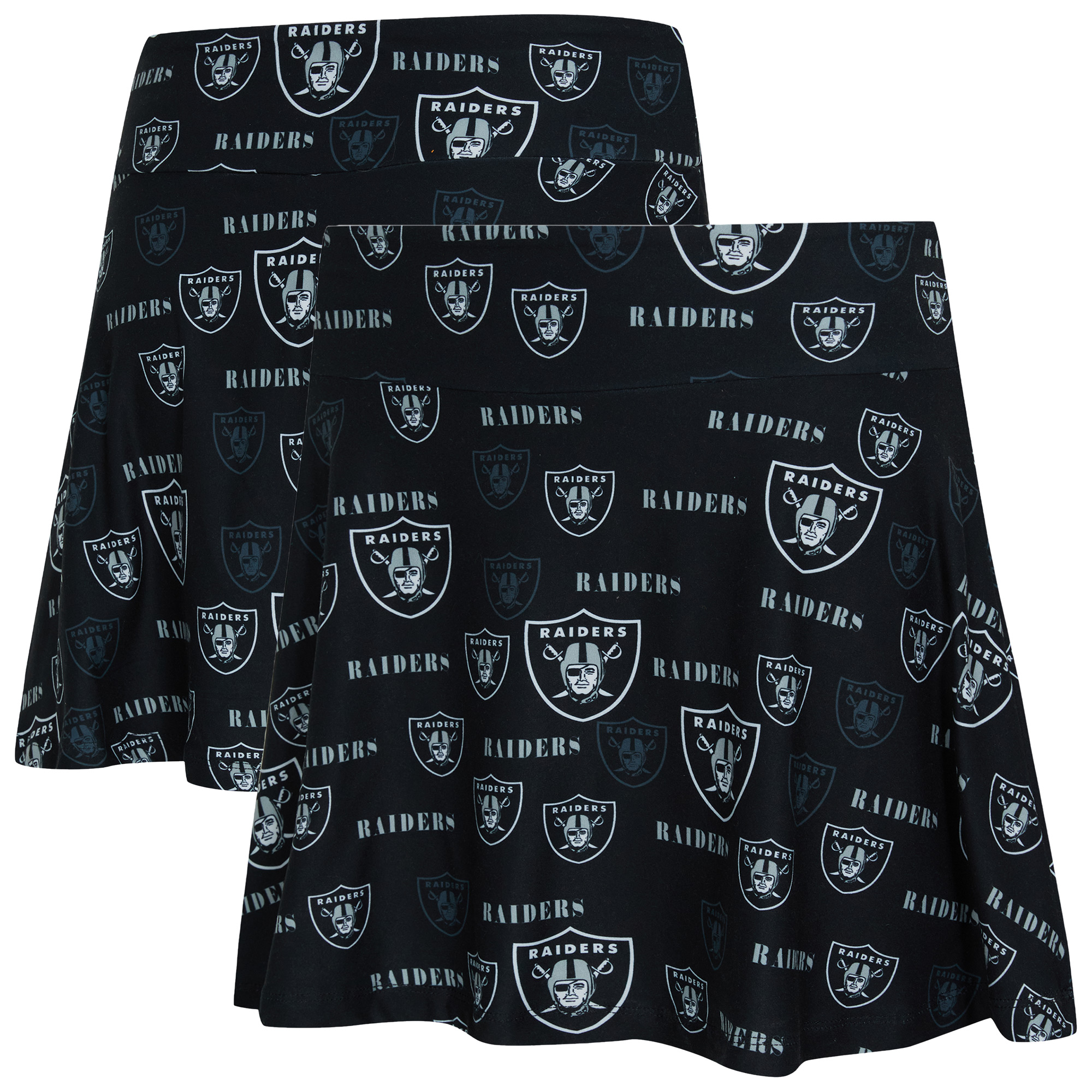 Women's Concepts Sport Black Las Vegas Raiders Mosaic Allover Print Skort