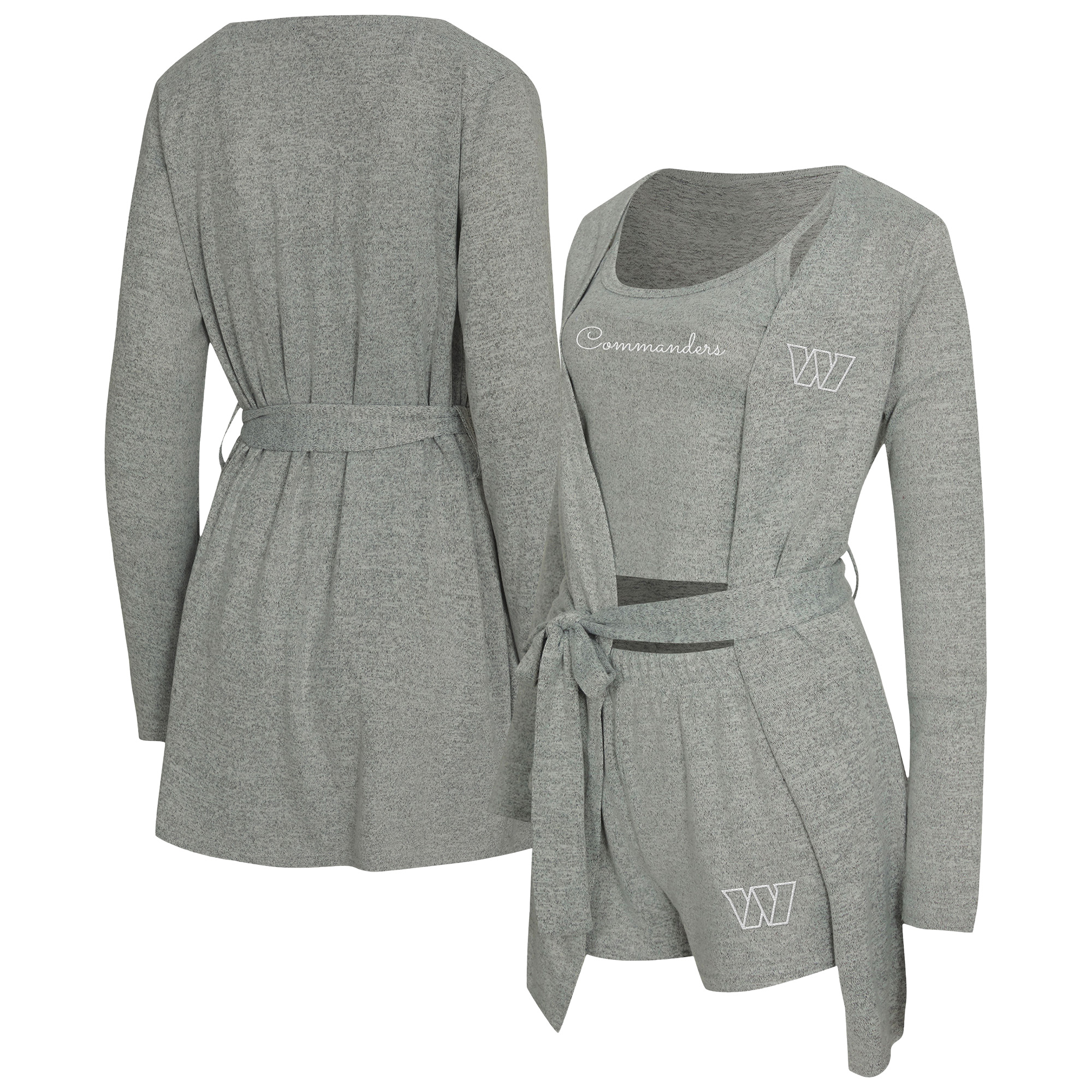 Women's Concepts Sport Heather Gray Washington Commanders Rigor Tank, Short & Robe Set