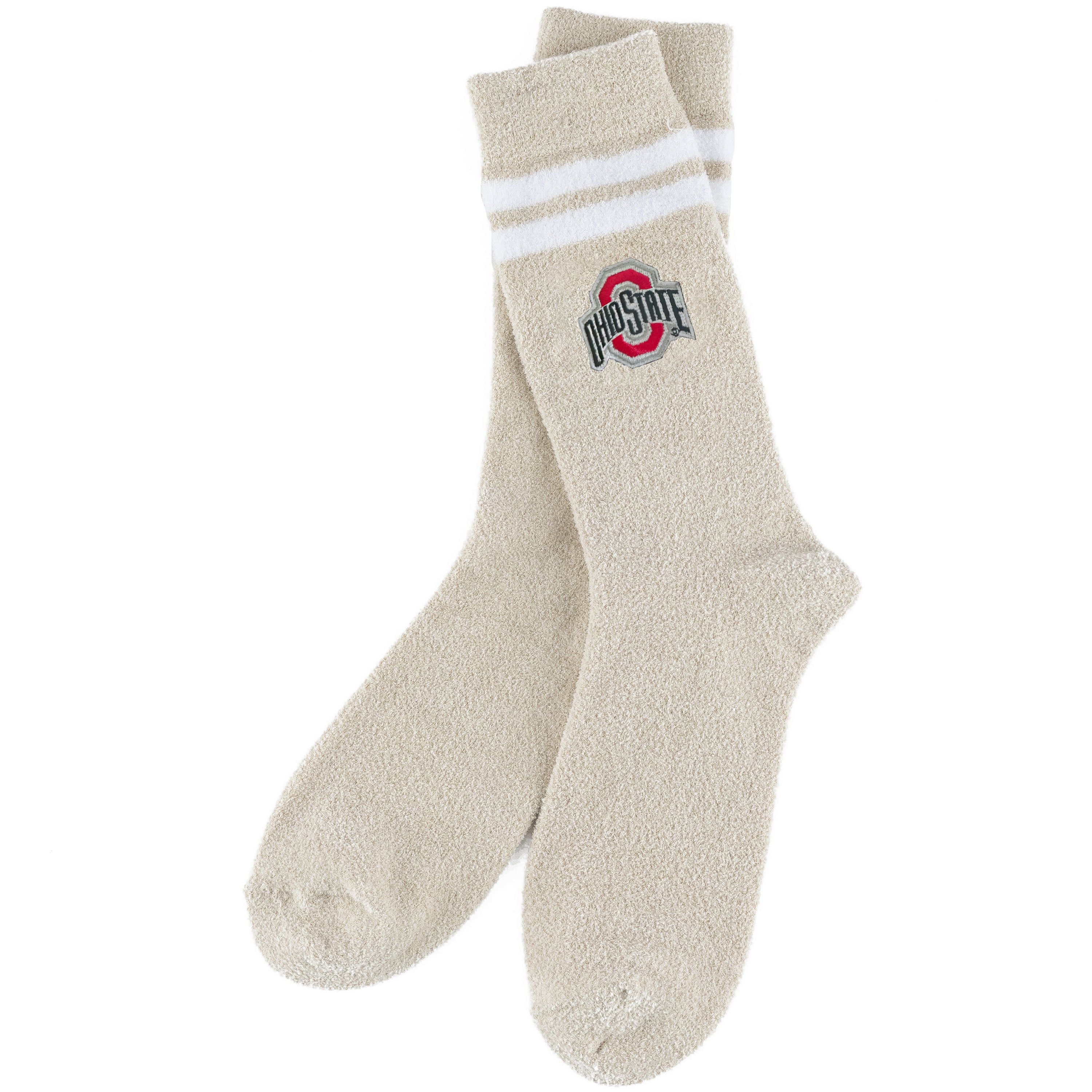Women's ZooZatz Cream Ohio State Buckeyes Victory Plush Socks