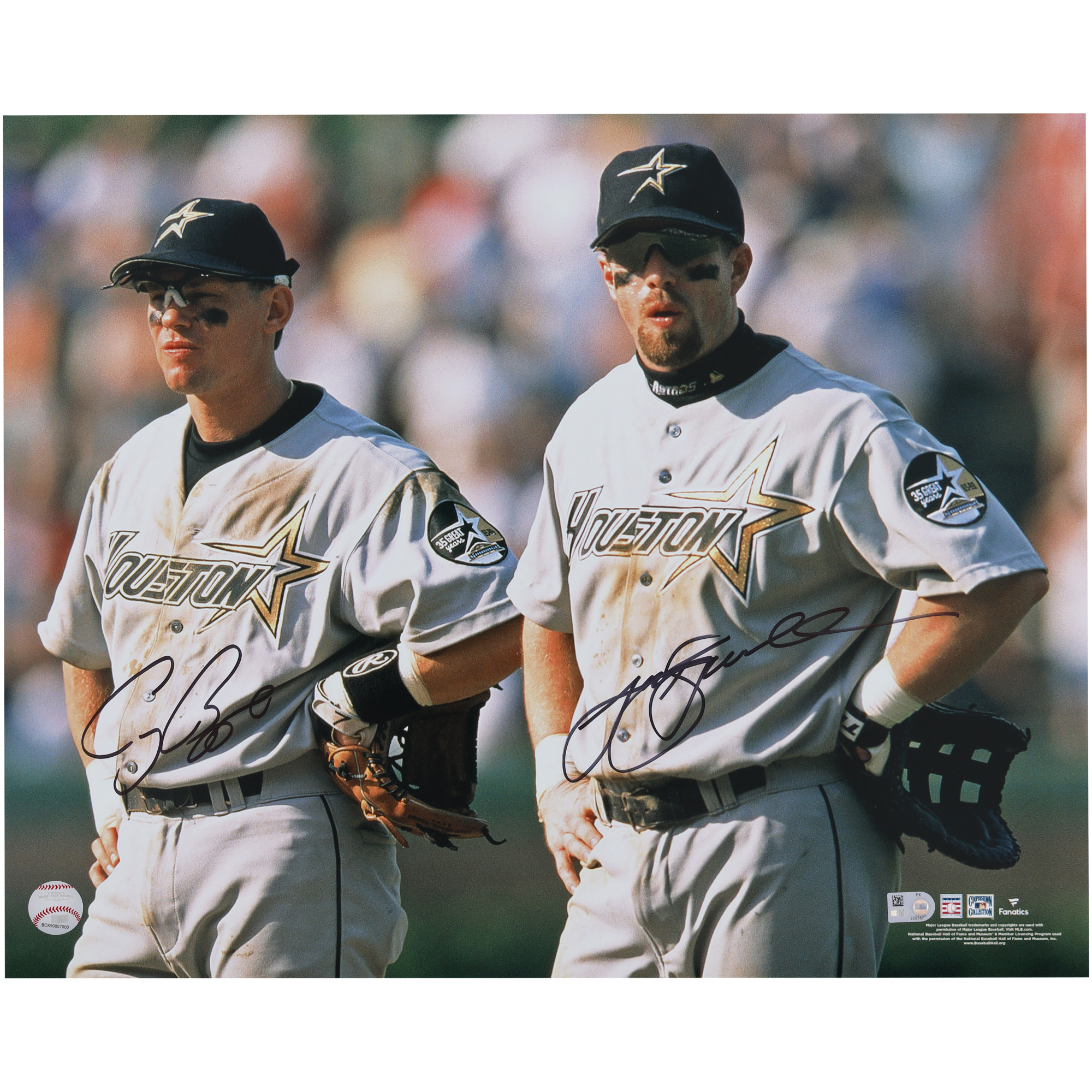 Craig Biggio & Jeff Bagwell Houston Astros Autographed 16" x 20" On Field Photograph