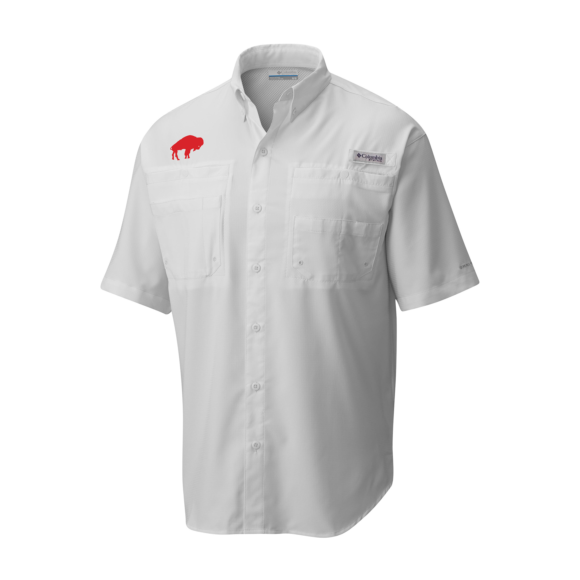 Men's Columbia White Buffalo Bills Throwback Logo Tamiami Omni-Shade Button-Down Shirt