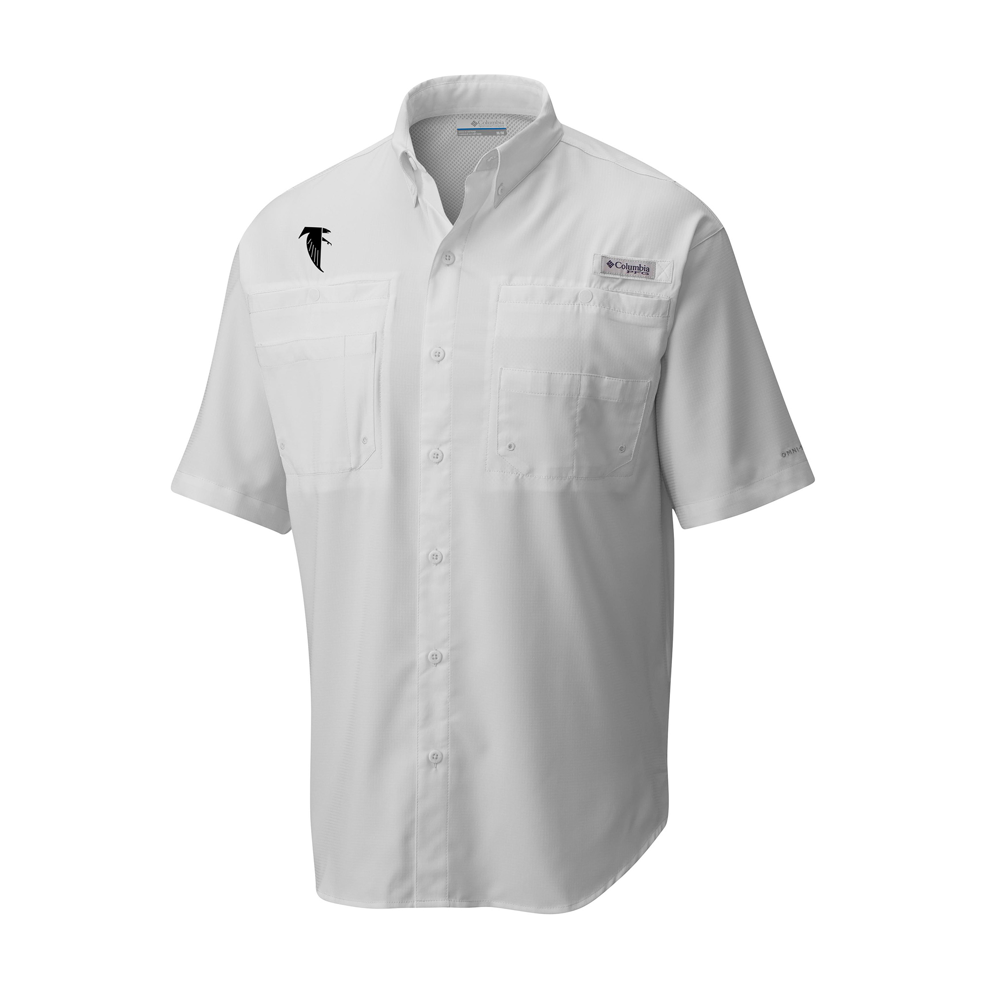 Men's Columbia White Atlanta Falcons Throwback Logo Tamiami Omni-Shade Button-Down Shirt