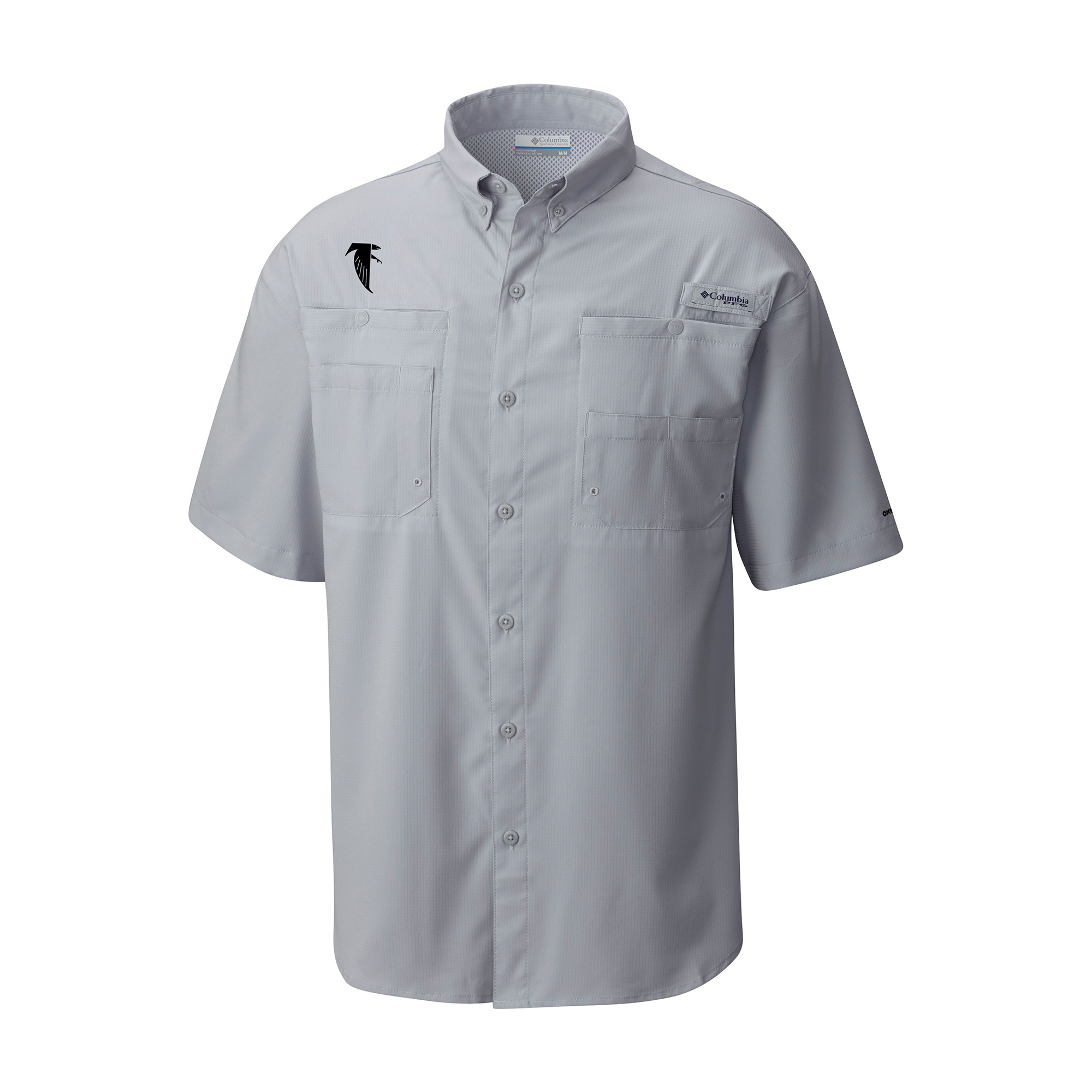 Men's Columbia Gray Atlanta Falcons Throwback Logo Tamiami Omni-Shade Button-Down Shirt