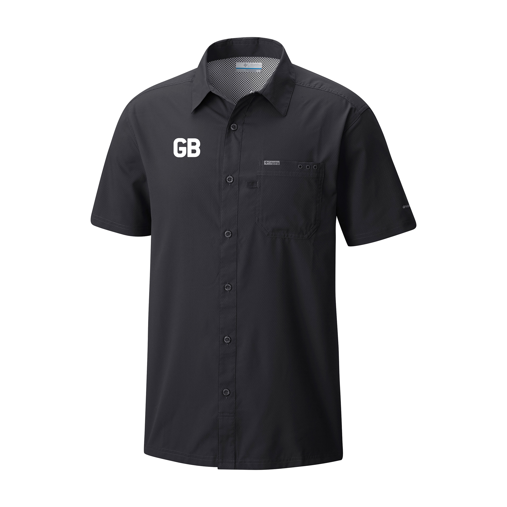 Men's Columbia Black Green Bay Packers Slack Tide Omni-Wick Throwback Logo Button-Up Camp Shirt