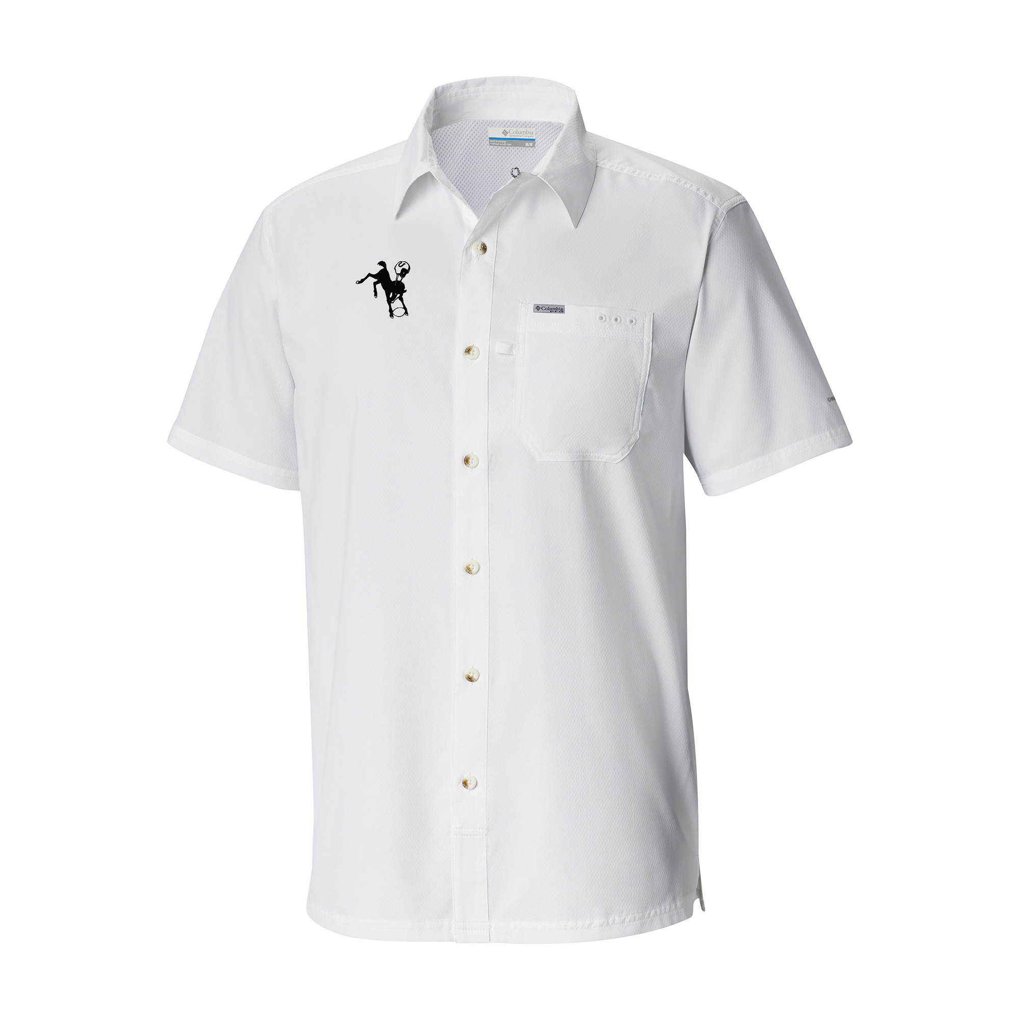 Men's Columbia White Indianapolis Colts Throwback Logo Slack Tide Omni-Wick Button-Up Camp Shirt