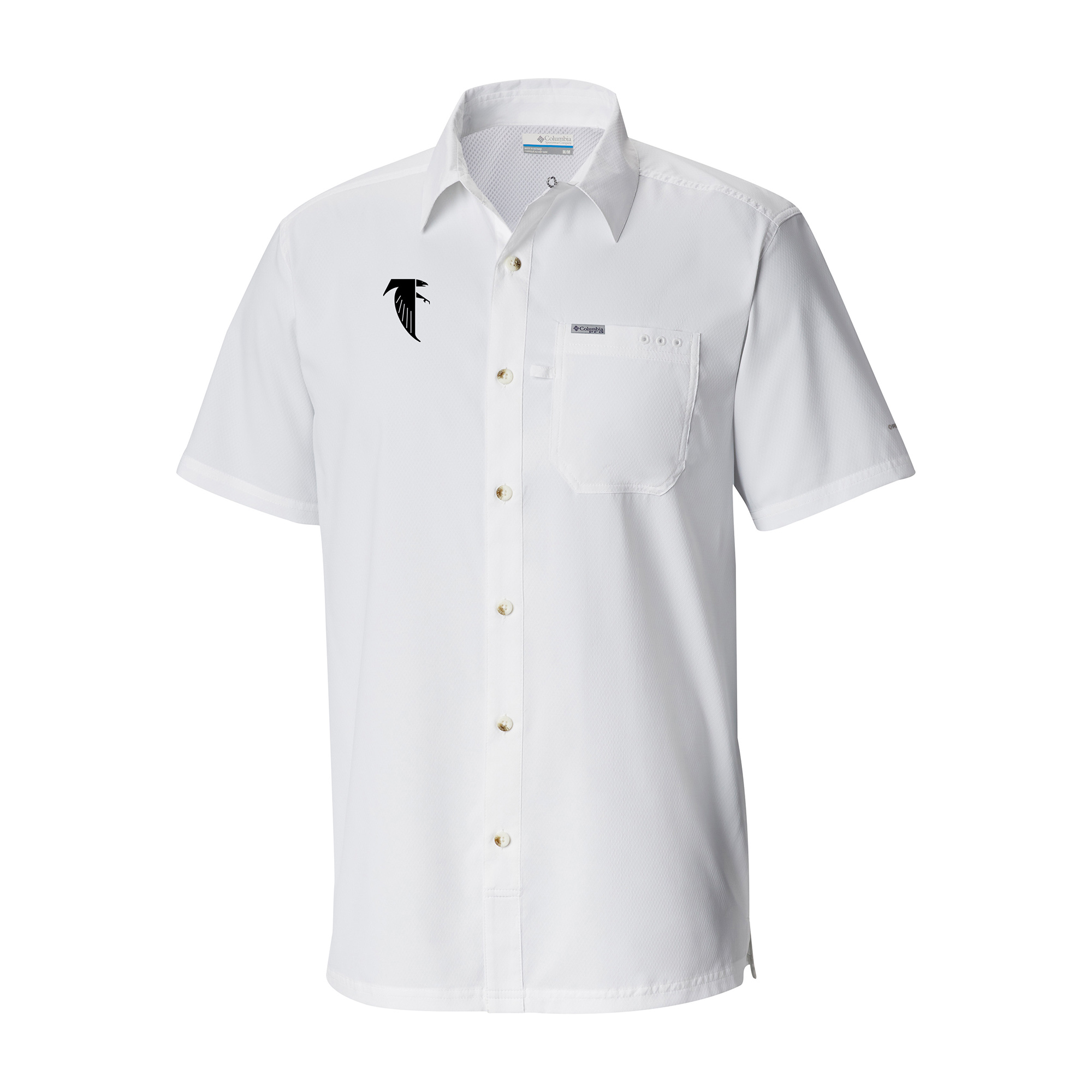 Men's Columbia White Atlanta Falcons Throwback Logo Slack Tide Omni-Wick Button-Up Camp Shirt