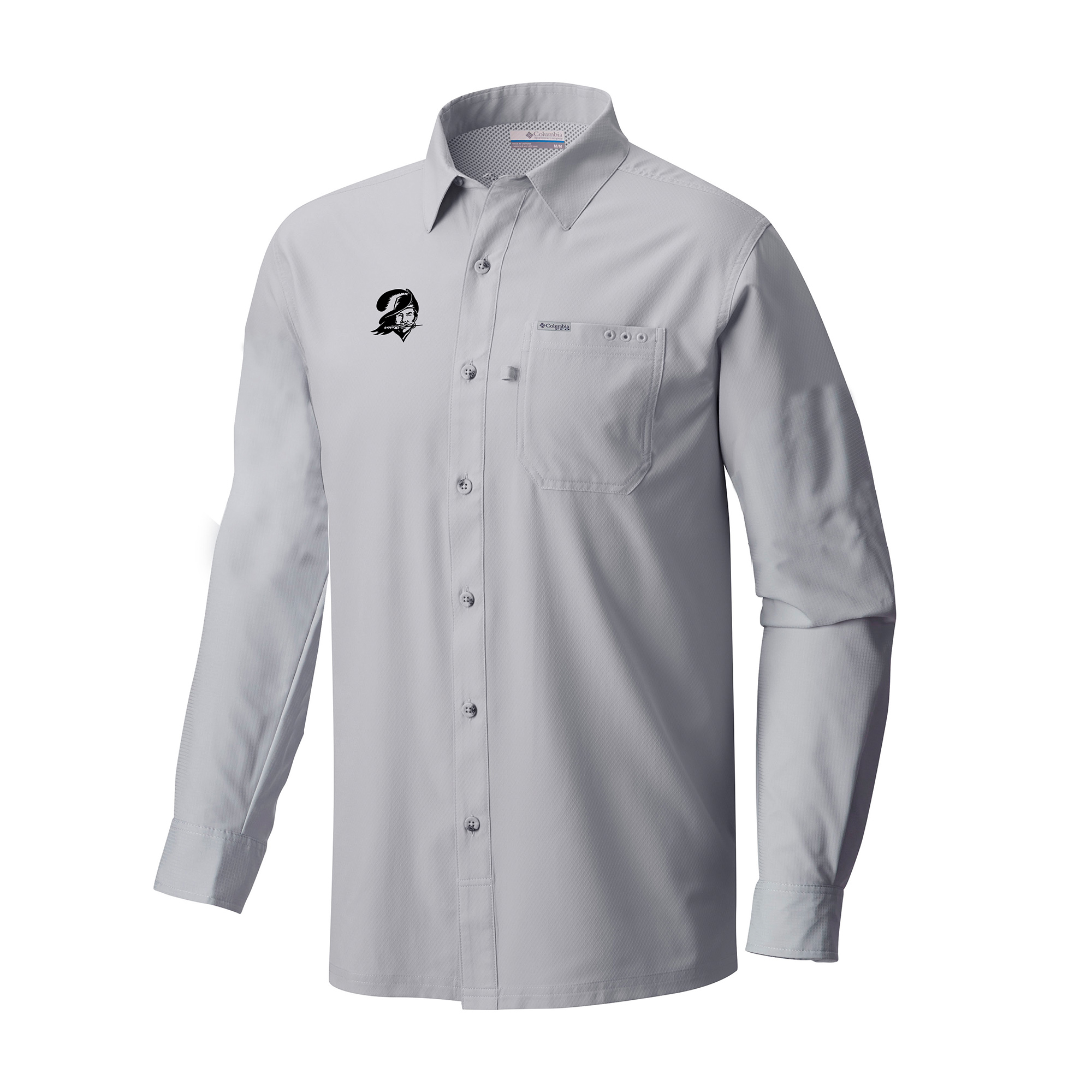 Men's Columbia Gray Tampa Bay Buccaneers Slack Tide Omni-Wick Long Sleeve Button-Up Camp Shirt