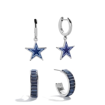BaubleBar Dallas Cowboys Baguette Hoop Earring Set of 2