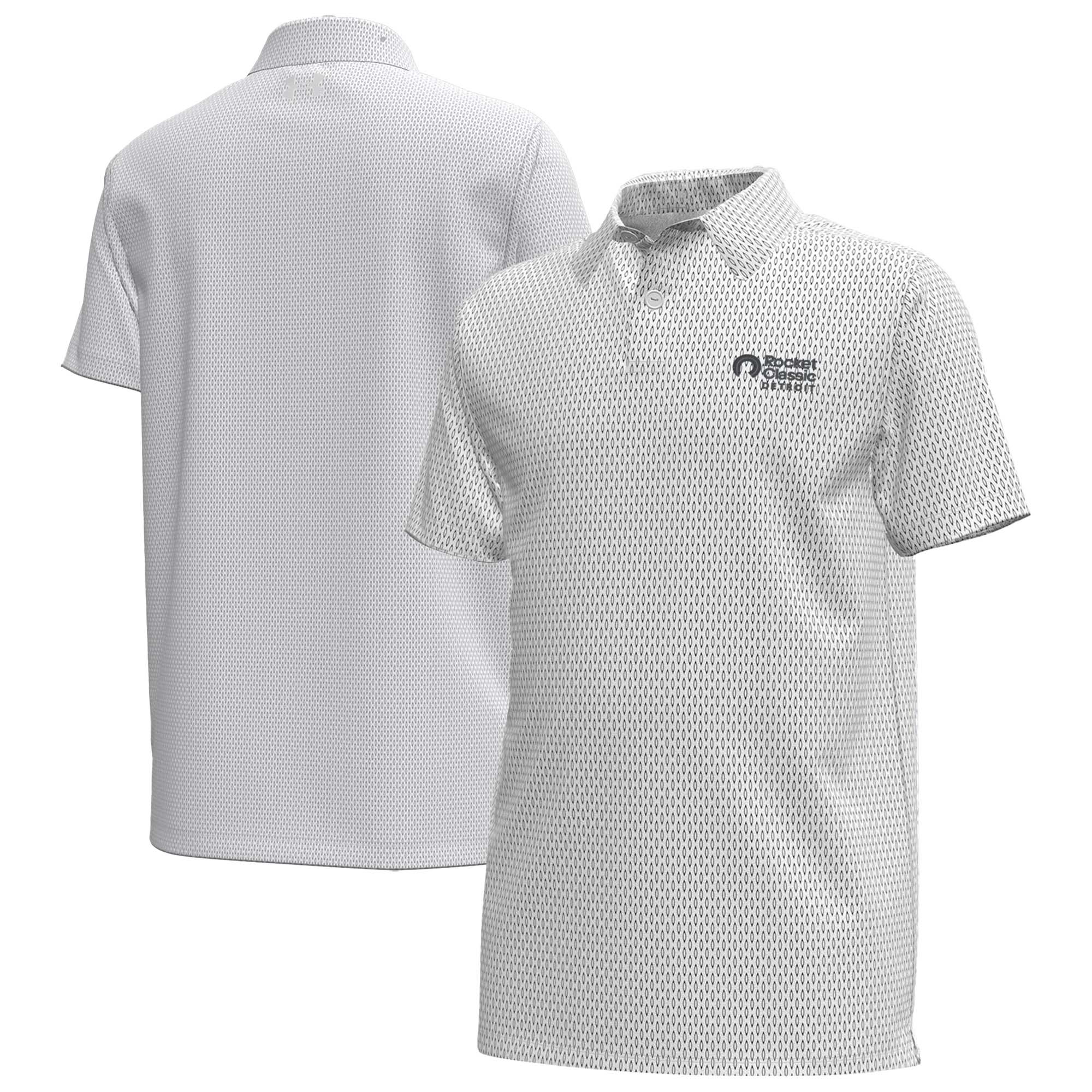 Youth Under Armour White Rocket Classic Drive Print Polo Youth Under Armour White Rocket Classic Drive Print Polo