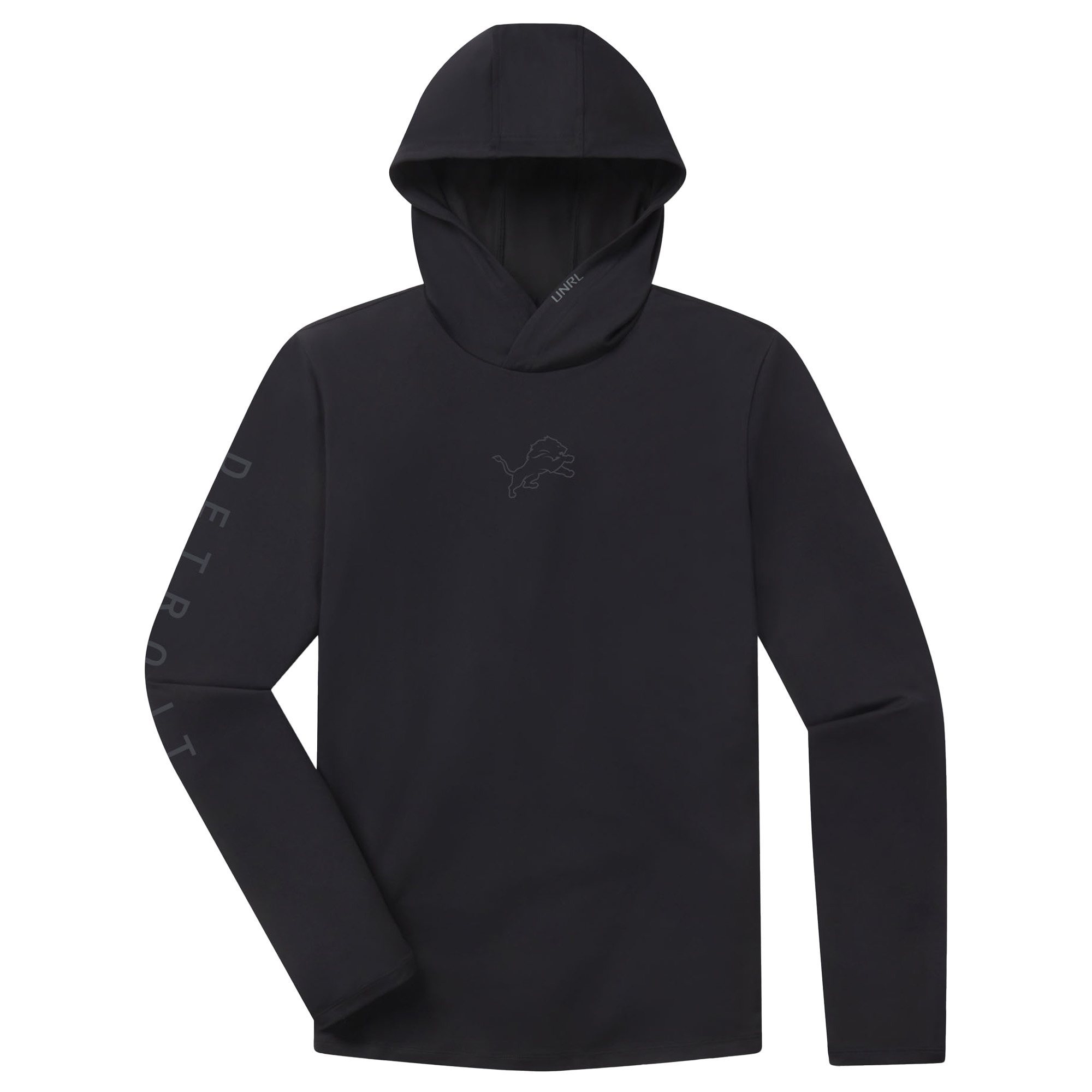 Men's UNRL Black Detroit Lions '25 Ultra Long Sleeve Hooded T-Shirt
