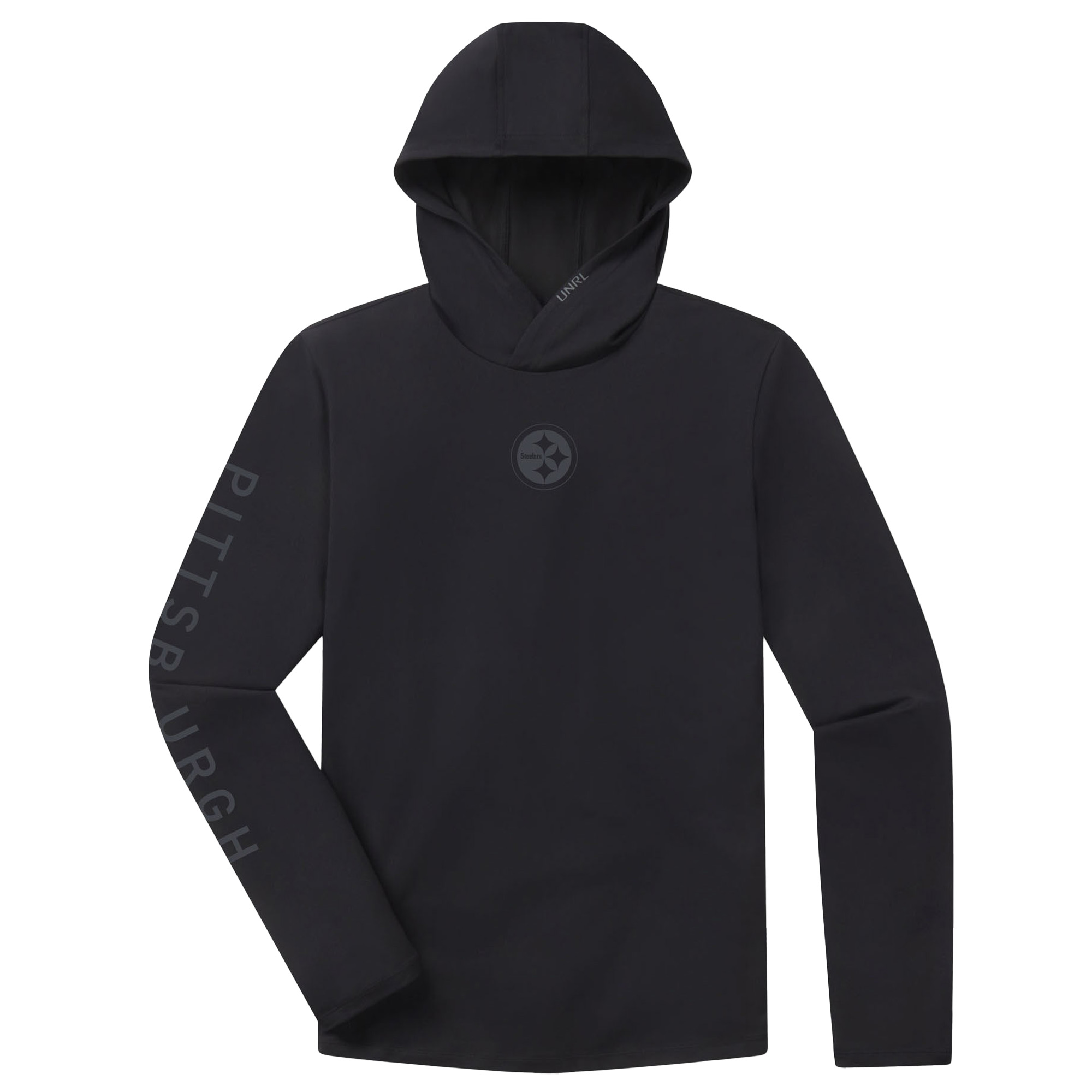 Men's UNRL Black Pittsburgh Steelers '25 Ultra Long Sleeve Hooded T-Shirt