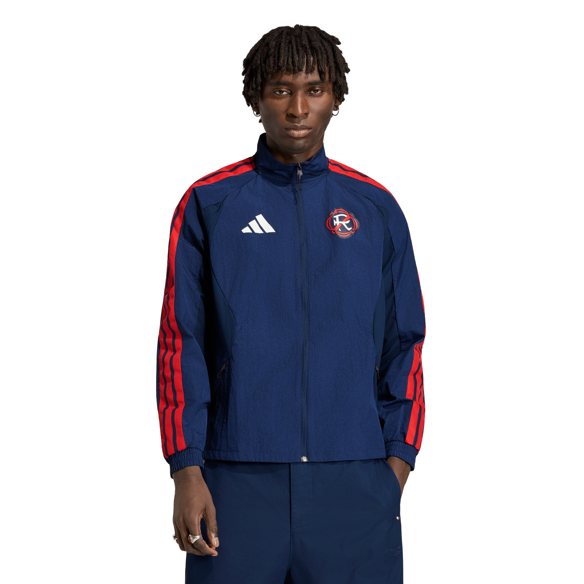 Men's adidas Navy New England Revolution 2026 Anthem Raglan Full-Zip Jacket
