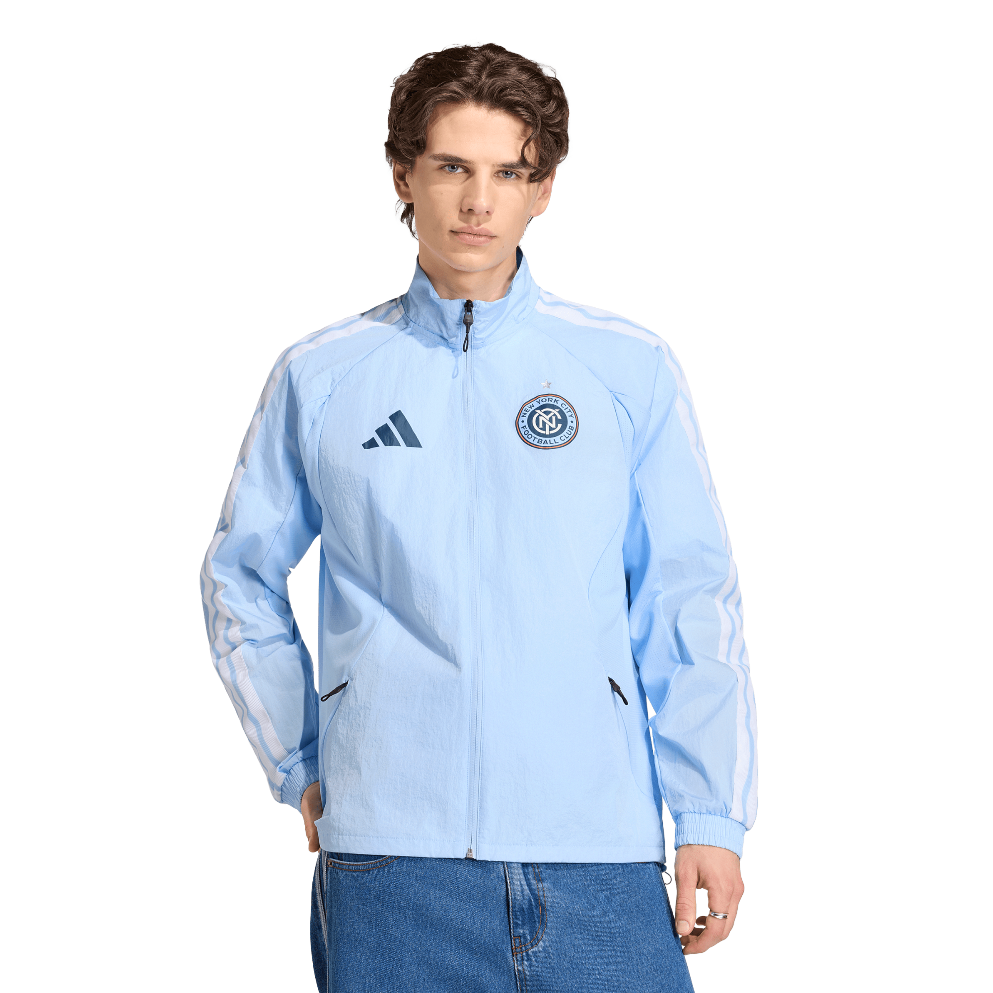 Men's adidas Light Blue New York City FC 2026 Anthem Raglan Full-Zip Jacket
