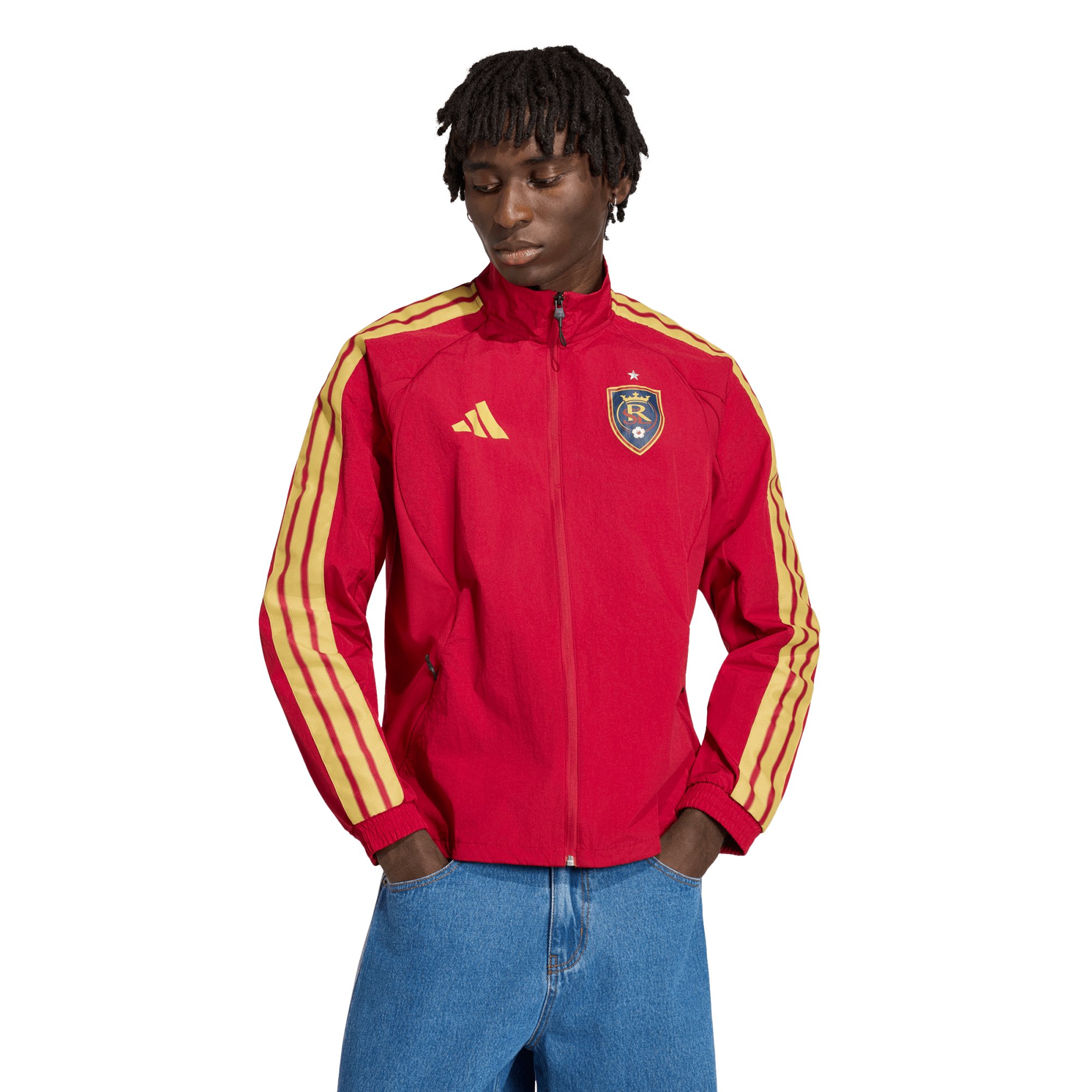 Men's adidas Red Real Salt Lake 2026 Anthem Raglan Full-Zip Jacket