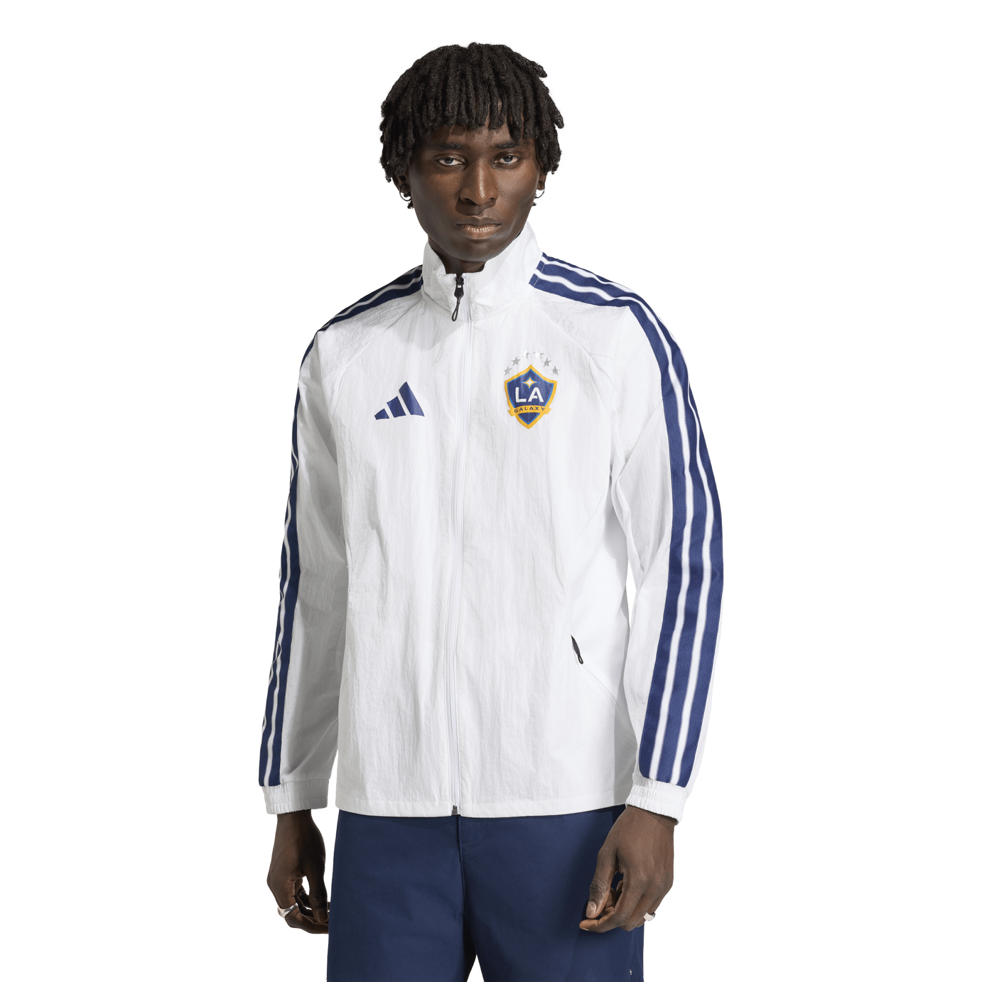 Men's adidas White LA Galaxy 2026 Anthem Raglan Full-Zip Jacket