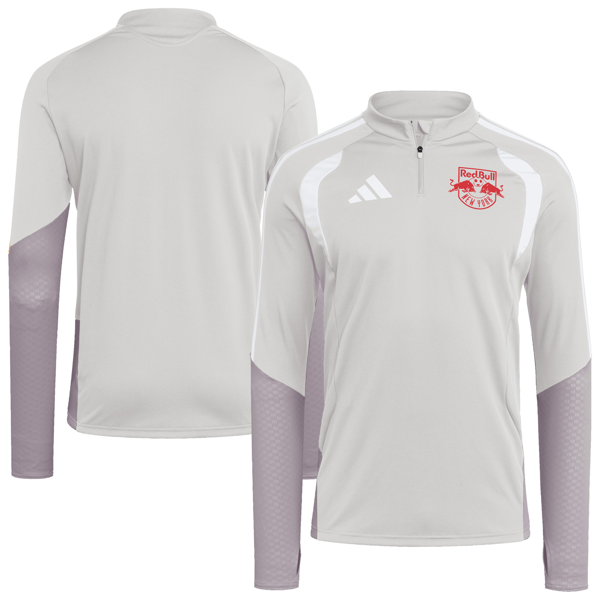 Men's adidas Silver New York Red Bulls 2026 Tiro Competition Quarter-Zip Training Top