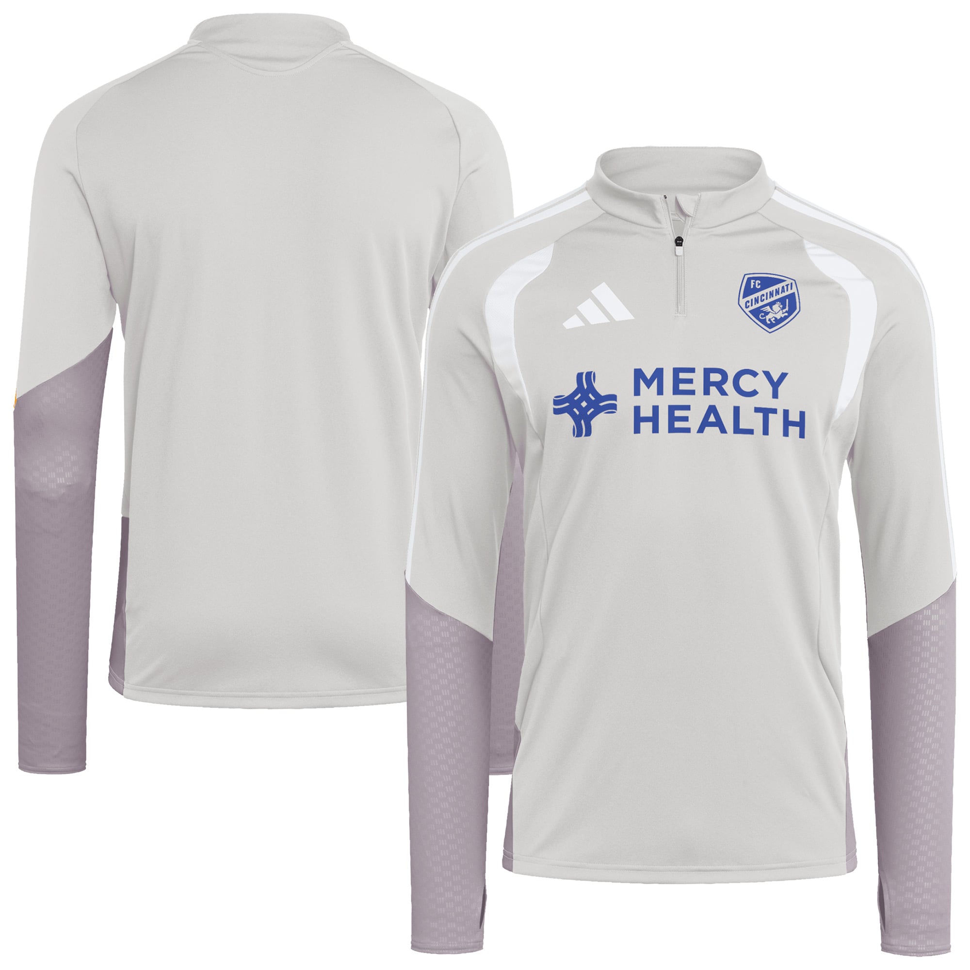 Men's adidas Silver FC Cincinnati 2026 Tiro Competition Quarter-Zip Training Top