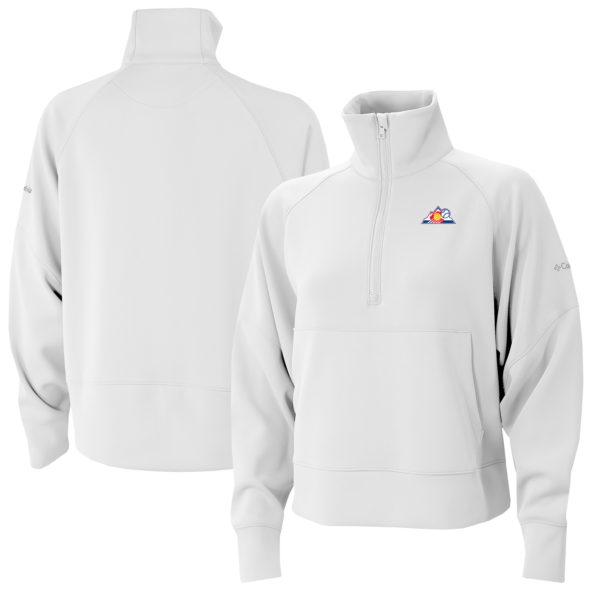 Women’s Columbia White Colorado Rockies Wickhams Hills Raglan Omni-Wick Quarter-Zip Pullover Women’s Columbia White Colorado Rockies Wickhams Hills Raglan Omni-Wick Quarter-Zip Pullover