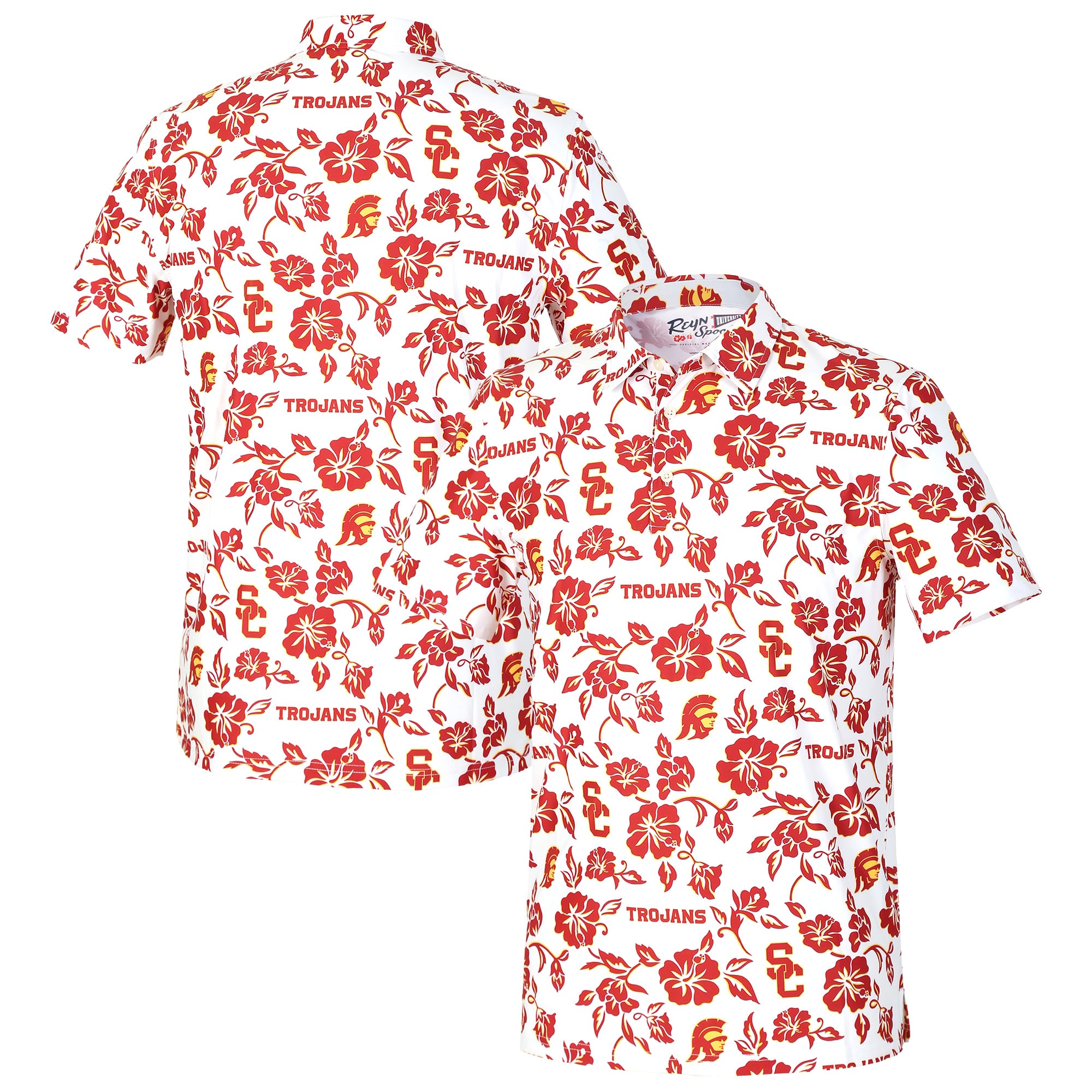 Men's Reyn Spooner White USC Trojans Pua Performance Polo