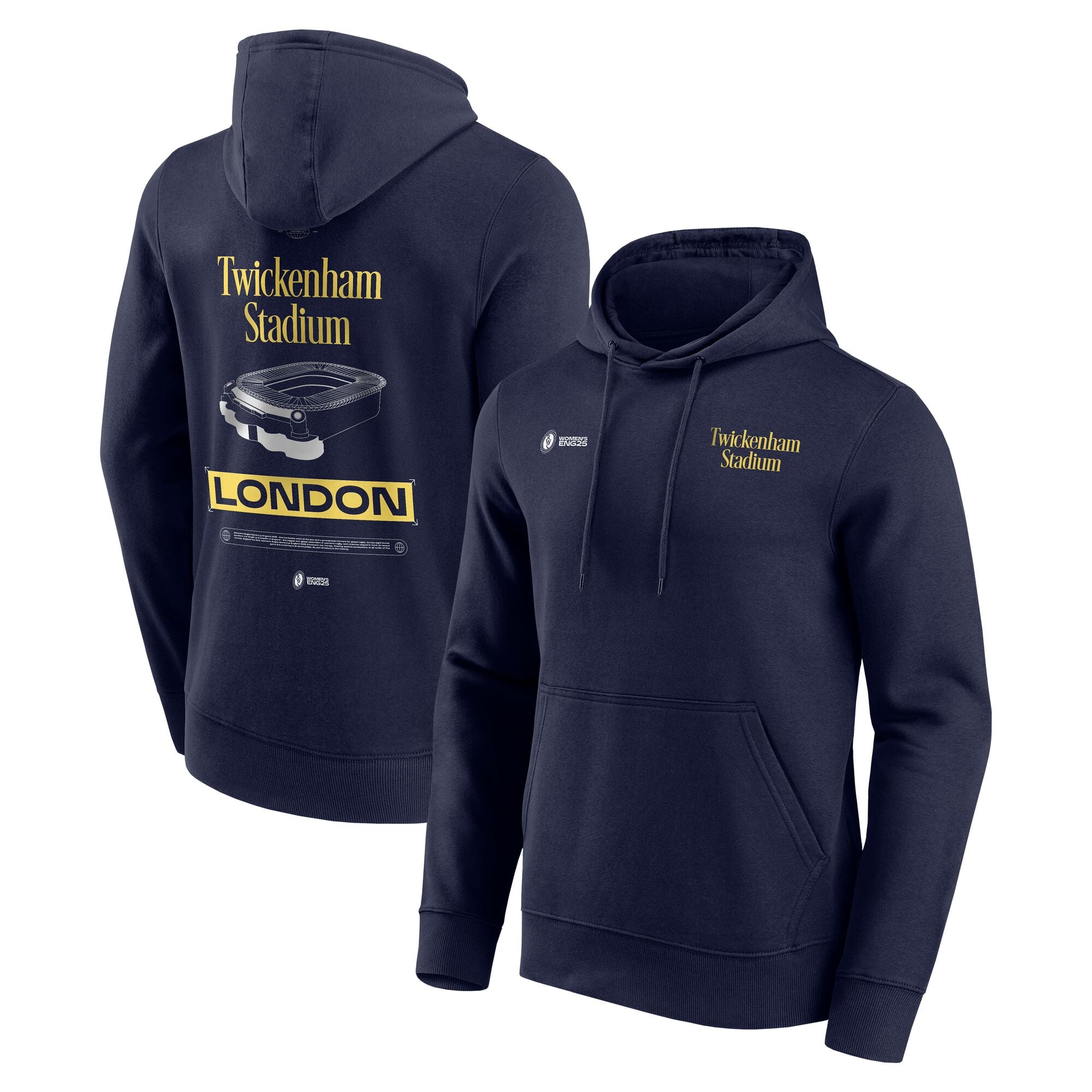 Felpa con cappuccio grafica da donna Rugby World Cup ENG25 Cities - Londra - Blu navy