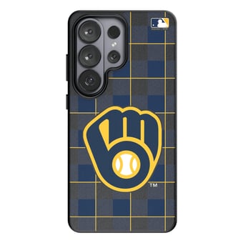 Keyscaper Milwaukee Brewers Plaid Galaxy Magnetic Bump Case