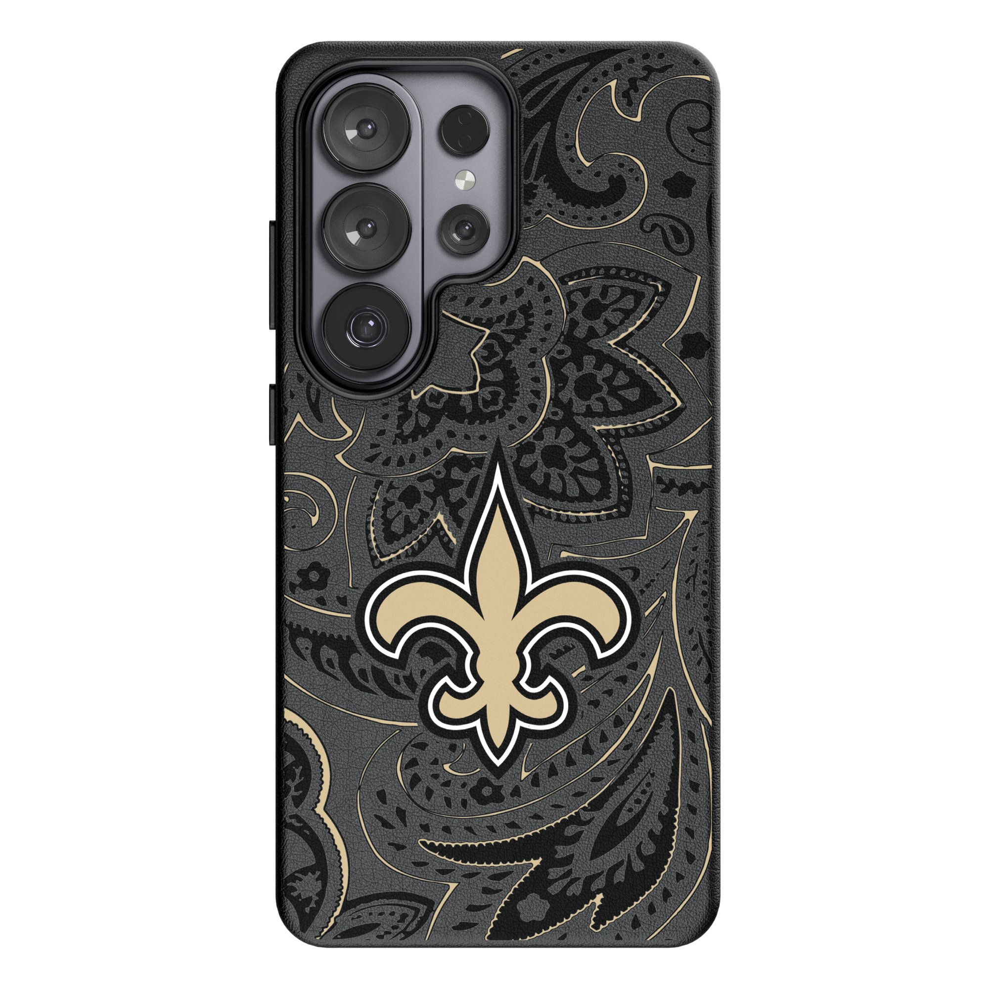 Keyscaper - NFL - New Orleans Saints Paisley Galaxy Magnetic Bump Case - S25 - Black