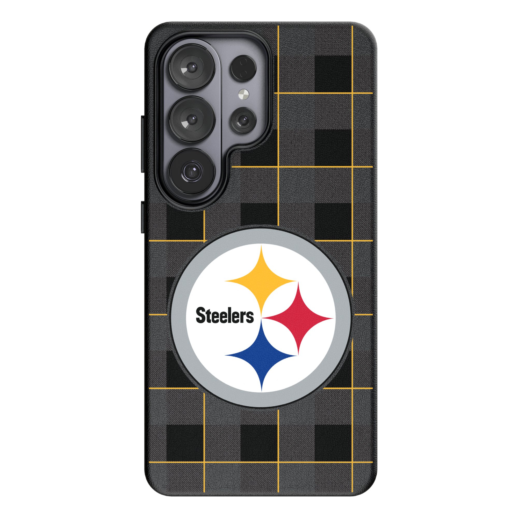 Keyscaper Pittsburgh Steelers Plaid Galaxy Magnetic Bump Case Keyscaper Pittsburgh Steelers Plaid Galaxy Magnetic Bump Case