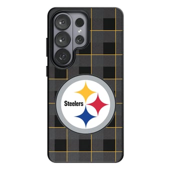 Keyscaper Pittsburgh Steelers Plaid Galaxy Magnetic Bump Case