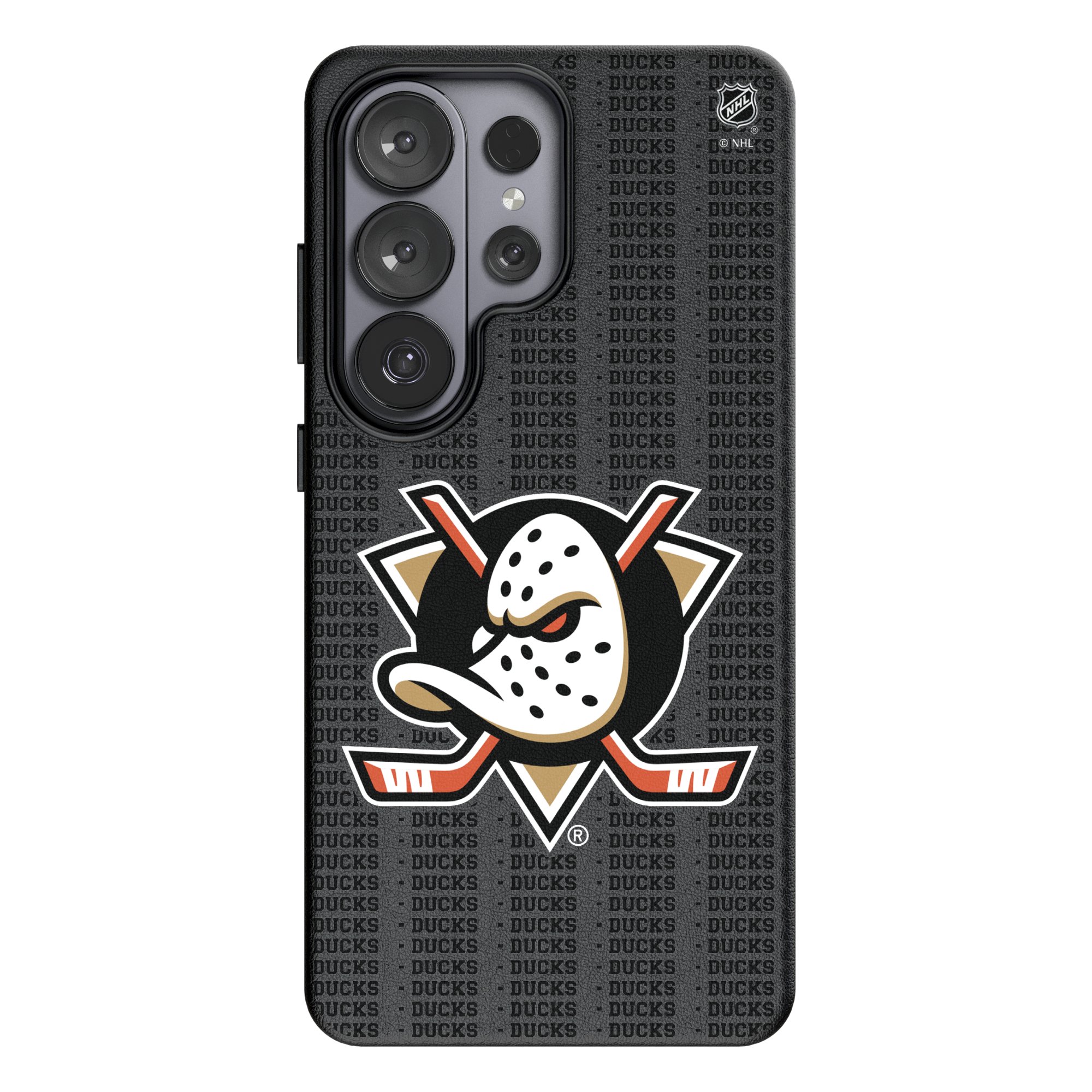 Keyscaper Anaheim Ducks Text Backdrop Galaxy Magnetic Bump Case