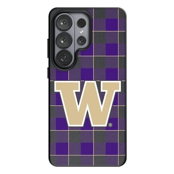 Keyscaper Washington Huskies Plaid Galaxy Magnetic Bump Case