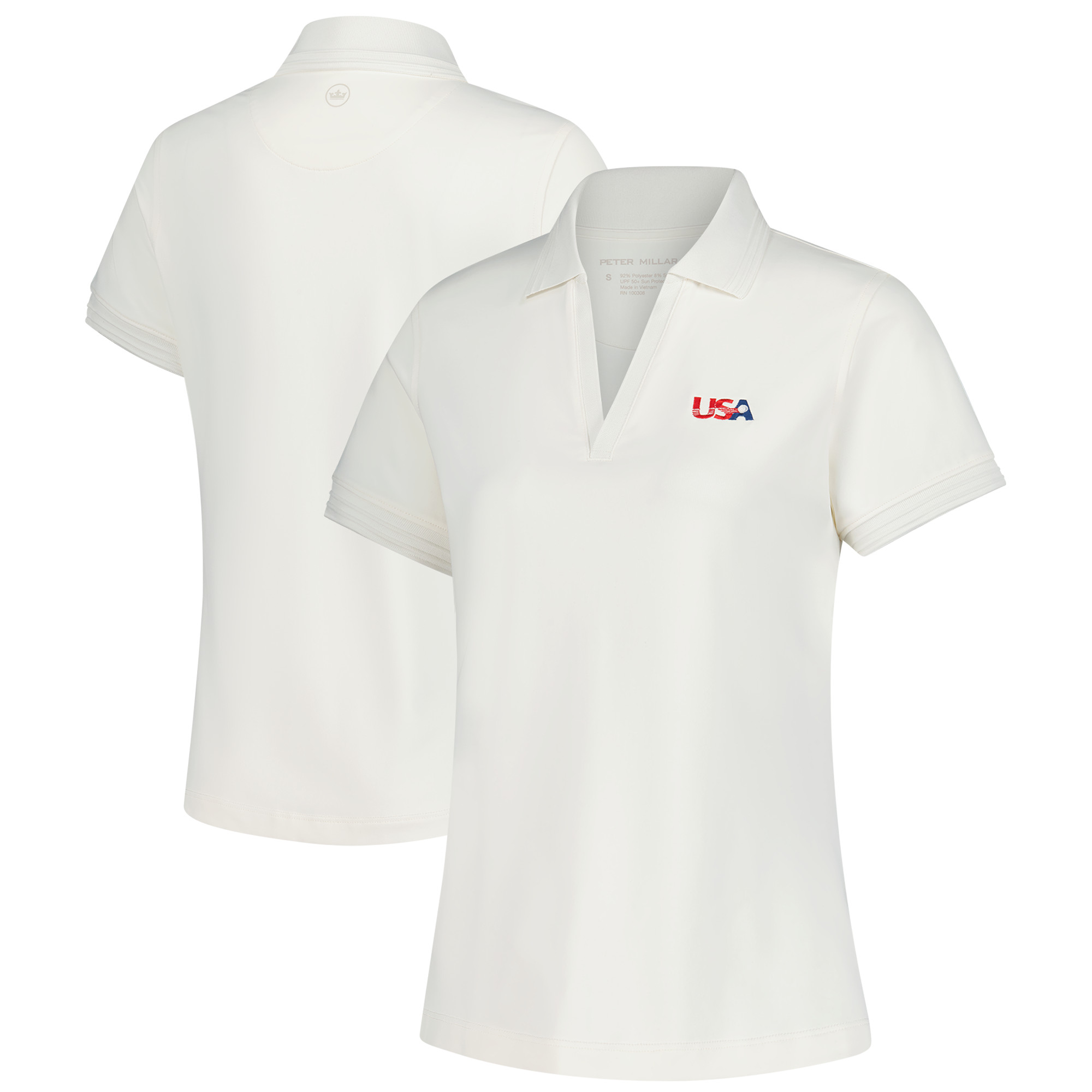 Women’s U.S. National Development Program Peter Millar Cream Betty Drop V-Neck Polo