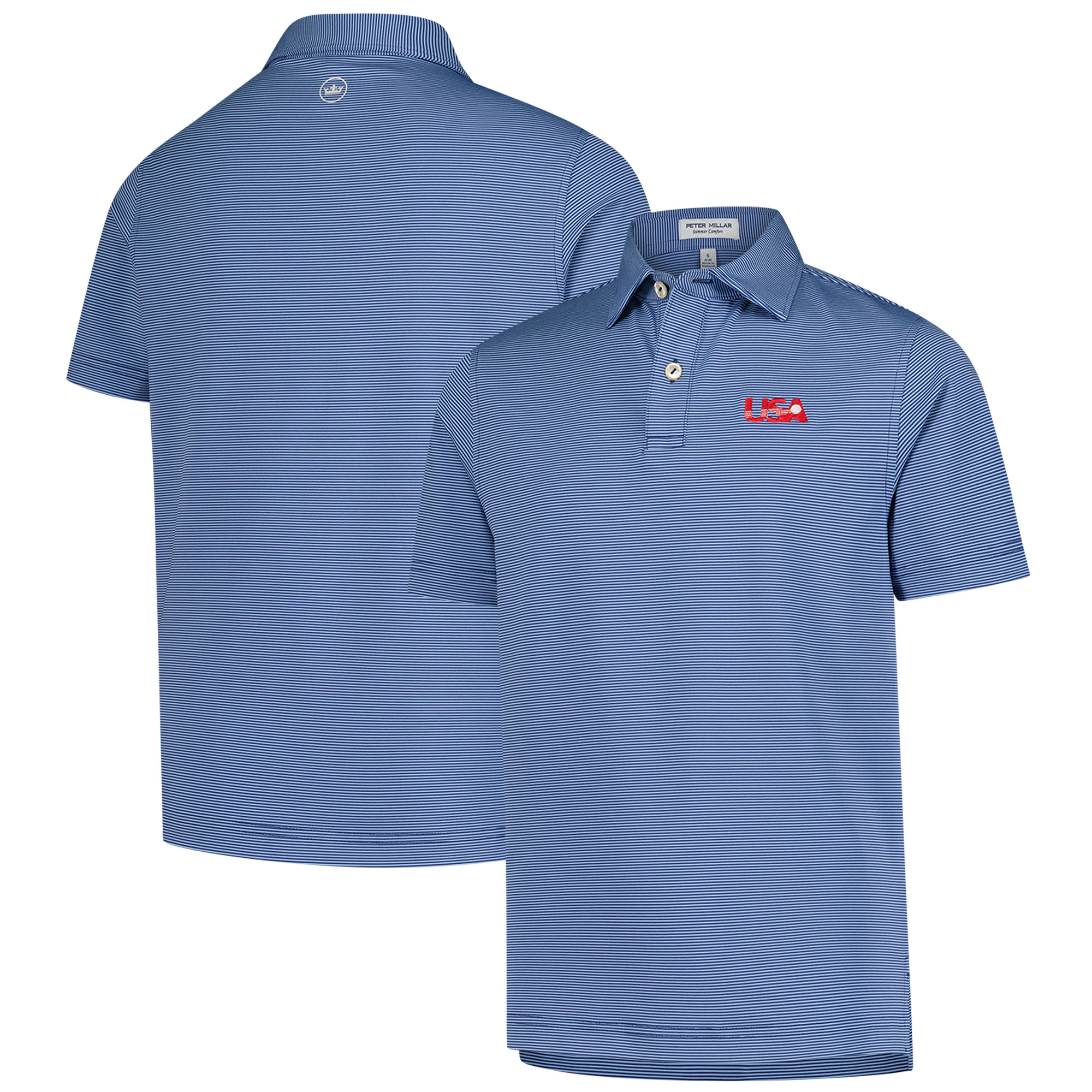 Youth U.S. National Development Program Peter Millar Navy Jubilee Performance Jersey Polo