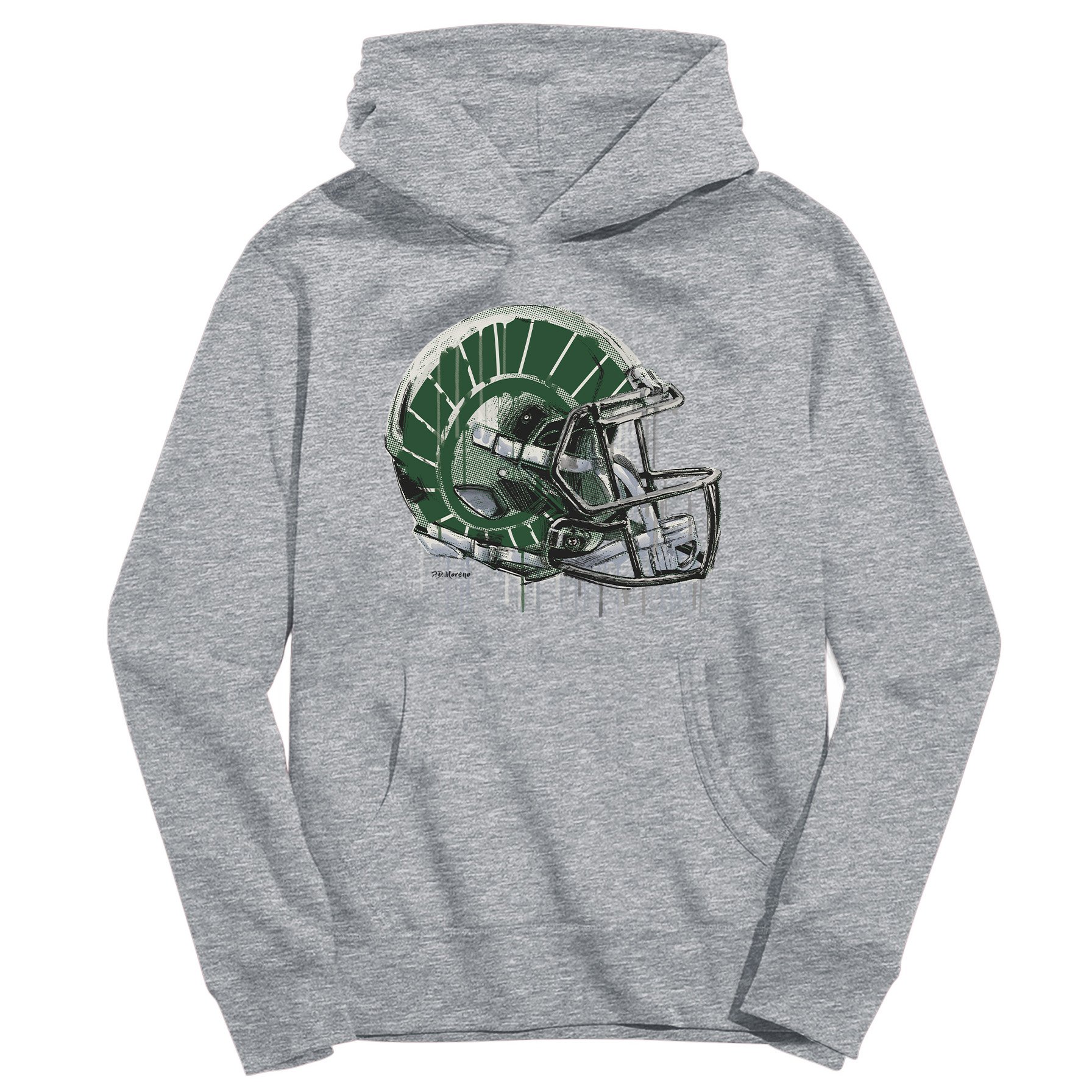Youth Vive La Fete Heather Gray Colorado State Rams Dripping Football Helmet Pullover Hoodie