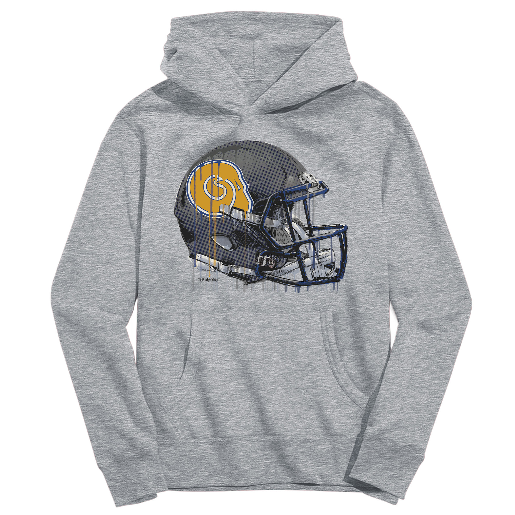 Youth Vive La Fete Heather Gray Albany State Golden Rams Dripping Football Helmet Pullover Hoodie Youth Vive La Fete Heather Gray Albany State Golden Rams Dripping Football Helmet Pullover Hoodie