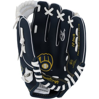 Jackson Chourio Milwaukee Brewers Autographed Rawlings 10" Collectible Team Logo Glove