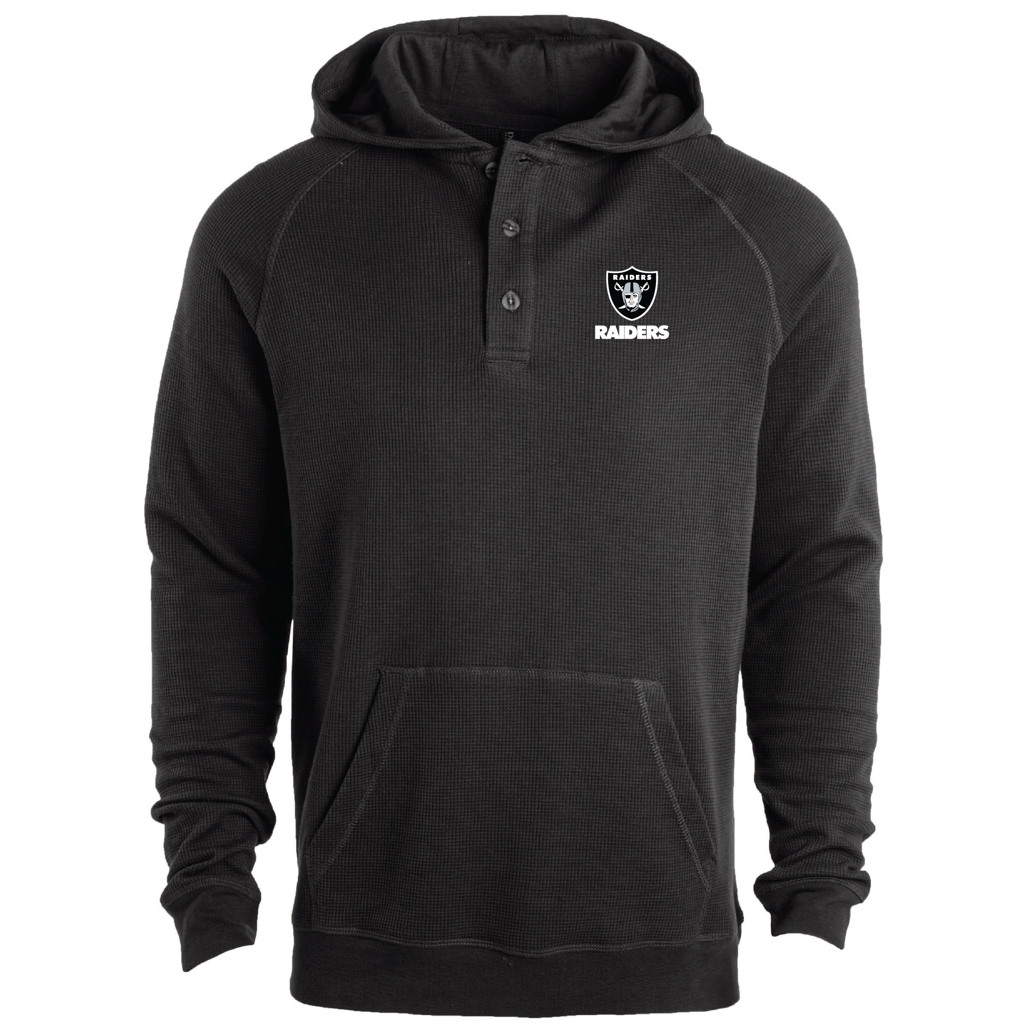 Men's Dunbrooke Black Las Vegas Raiders Montana Raglan Thermal Hoodie