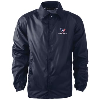 Men's Dunbrooke Navy Houston Texans Coaches Classic Raglan Full-Snap Windbreaker Jacket