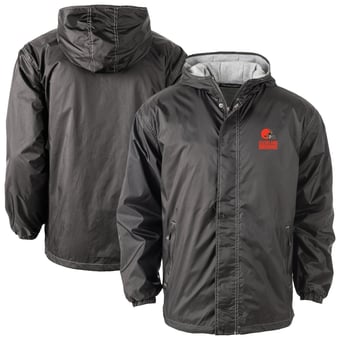 Men's Dunbrooke Black Cleveland Browns Logo Legacy Stadium Full-Zip Hooded Jacket
