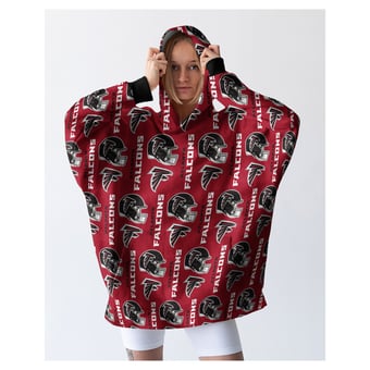Pegasus Atlanta Falcons Homefield Repeat Logo Wearable Hooded Blanket