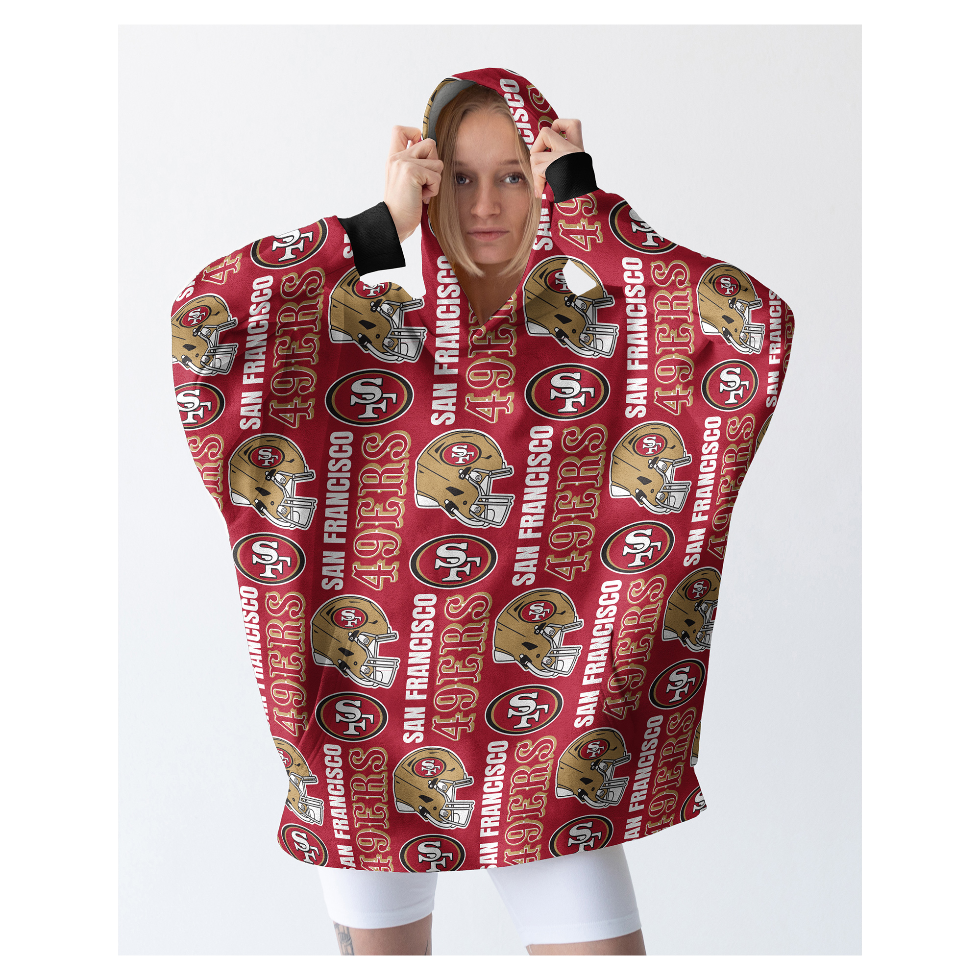 Pegasus San Francisco 49ers Homefield Repeat Logo Wearable Hooded Blanket