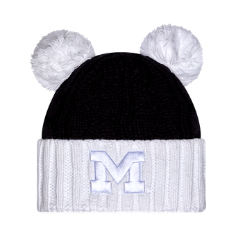 Women's New Era  Navy Michigan Wolverines Tonal Cuffed Knit Hat with Double Poms
